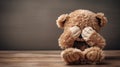 Child abuse concept. Teddy bear covering eyes Royalty Free Stock Photo