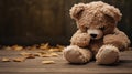 Child abuse concept. Teddy bear covering eyes Royalty Free Stock Photo