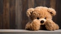 Child abuse concept. Teddy bear covering eyes Royalty Free Stock Photo