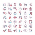 Child abuse and neglect RGB color icons set Royalty Free Stock Photo