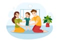 Child Adoption Agency By Taking Kids To Be Raised, Cared And Educated With Love In Flat Cartoon Hand Drawn Template Illustration