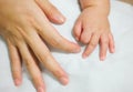 Child and adult hands