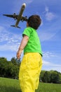 Child and airlplane Royalty Free Stock Photo