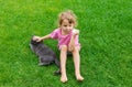 The child is allergic to cats. Selective focus. Royalty Free Stock Photo