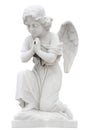 Child angel praying isolated on white Royalty Free Stock Photo