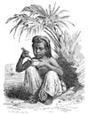 Child from Annam, Modern-day Vietnam. History and Culture of Asia. Antique Vintage Illustration. 19th Century