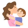 Child in the arms of mom