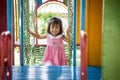 Child asian little girl having fun to play with toy Royalty Free Stock Photo