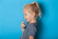 Child asthma inhaler, nebulizer. Health oxygen Royalty Free Stock Photo