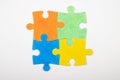 child autism symbol colored puzzles, inclusive education Royalty Free Stock Photo