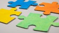child autism symbol colored puzzles, inclusive education Royalty Free Stock Photo