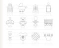 Child, Baby and Baby Online Shop Icons Royalty Free Stock Photo