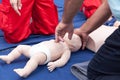 Baby or child first aid training and CPR Royalty Free Stock Photo