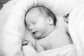 Child baby infant beautiful portrait black and white Royalty Free Stock Photo