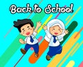 The Child Back to School Vector Design