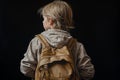 Child backpack view. Generate Ai
