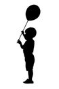 Child with ball silhouette Royalty Free Stock Photo