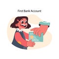 Child Banking concept. Flat vector illustration.