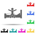 Child, bedroom, sitting multi color style icon. Simple glyph, flat vector of self independet child icons for ui and ux, website or Royalty Free Stock Photo