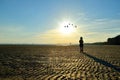 Child with beuatiful sunset