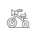 Child bicycle icon, linear isolated illustration, thin line vector, web design sign, outline concept symbol with Royalty Free Stock Photo