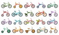 Child bicycle isolated cartoon set icon. Vector illustration children bike on white background. Vector cartoon set icon