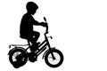 Child bicyclist silhouette with clipping path Royalty Free Stock Photo