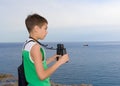 Child with binoculars