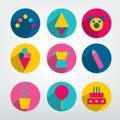 Child birthday colorful pictogram.