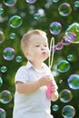 Child blow bubbles