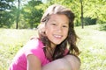 child with Blowing Curly Hair Cute Girl Outdoors Royalty Free Stock Photo