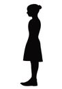 A child body standing black color silhouette vector