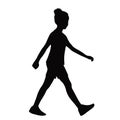 A child body walking black color silhouette vector