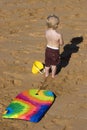 Child with Boogie Board Royalty Free Stock Photo