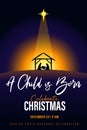 A Child is Born, celebrate Christmas church banner template Royalty Free Stock Photo