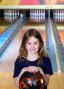 Child at a bowling alley