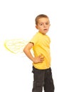 Child boy with bee wings