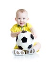 Child boy with foot ball Royalty Free Stock Photo