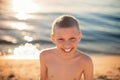 Child boy happy smile with teeth braces