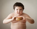 Child boy kid fat burger diet eating cheeseburger