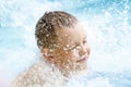 Child Boy Under Fountain Royalty Free Stock Photo