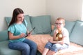 Child boy in the psychologists office Royalty Free Stock Photo