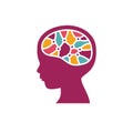 Child brain icon. Brain research concept