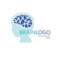 Child brain logo. Brain research concept