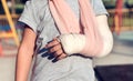 Child with broken hand Royalty Free Stock Photo