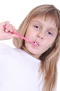 Child brushing teeth