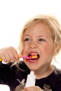 Child brushing teeth. Toothbrush and toothpaste Royalty Free Stock Photo