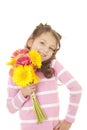 Child with bunch of flowers