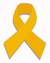 Child cancer yellow ribbon or remember our troops Royalty Free Stock Photo