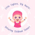 child cancer patient. vector poster illustration banner illustration